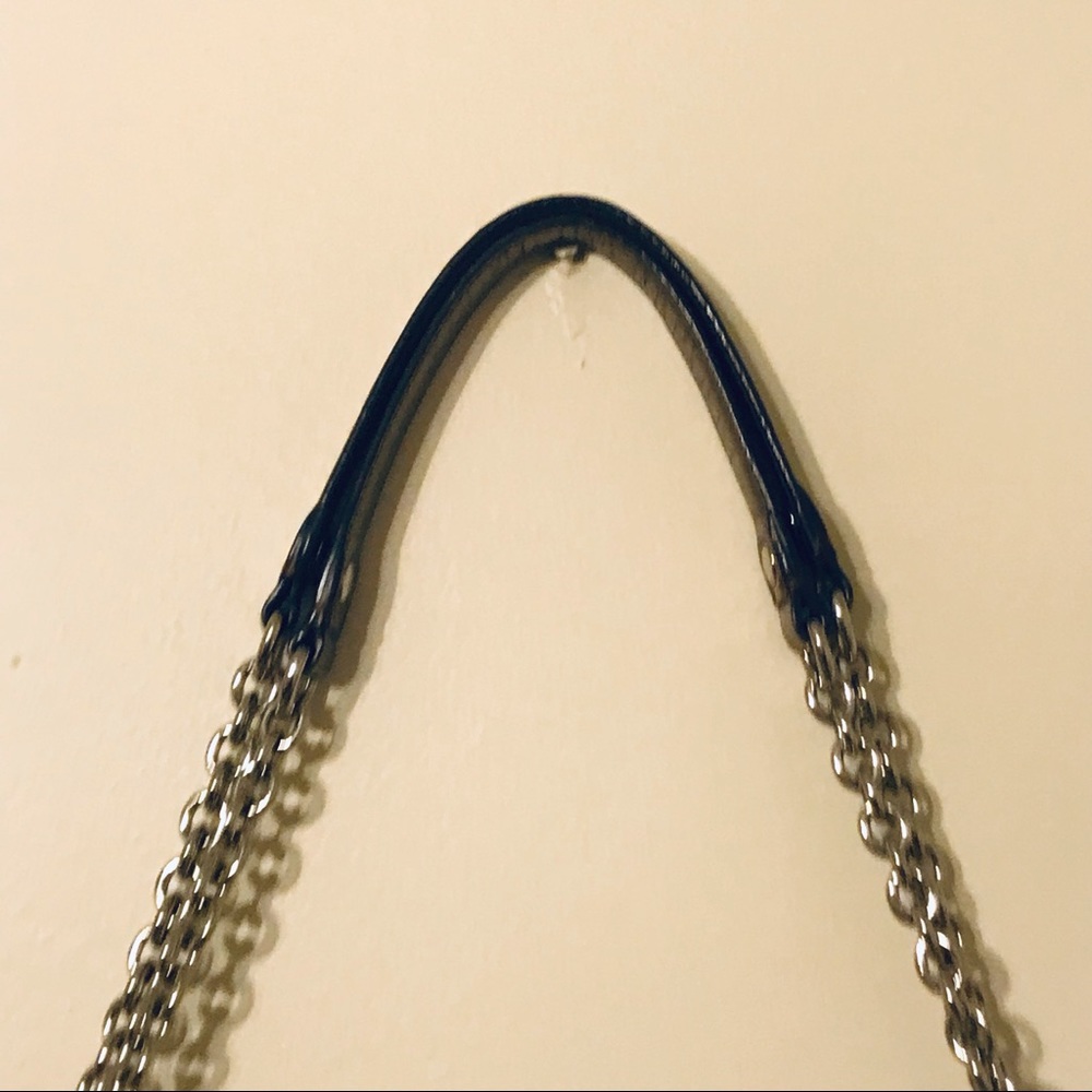 Coach Poppy Signature Metallic Jacquard Khaki Chain Purse Tote Bag - Picture 8 of 11